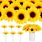80 Pcs Summer Sunflowers – 4.1" Yellow Artificial Flower Heads with Stems for DIY Projects & Seasonal Home Decor Floral Arrangements